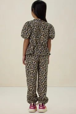 Bruine top met leopard print