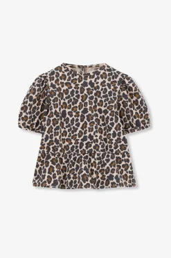 Bruine top met leopard print