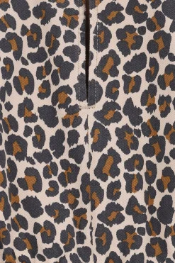 Bruine top met leopard print