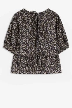 Bruine top met leopard print