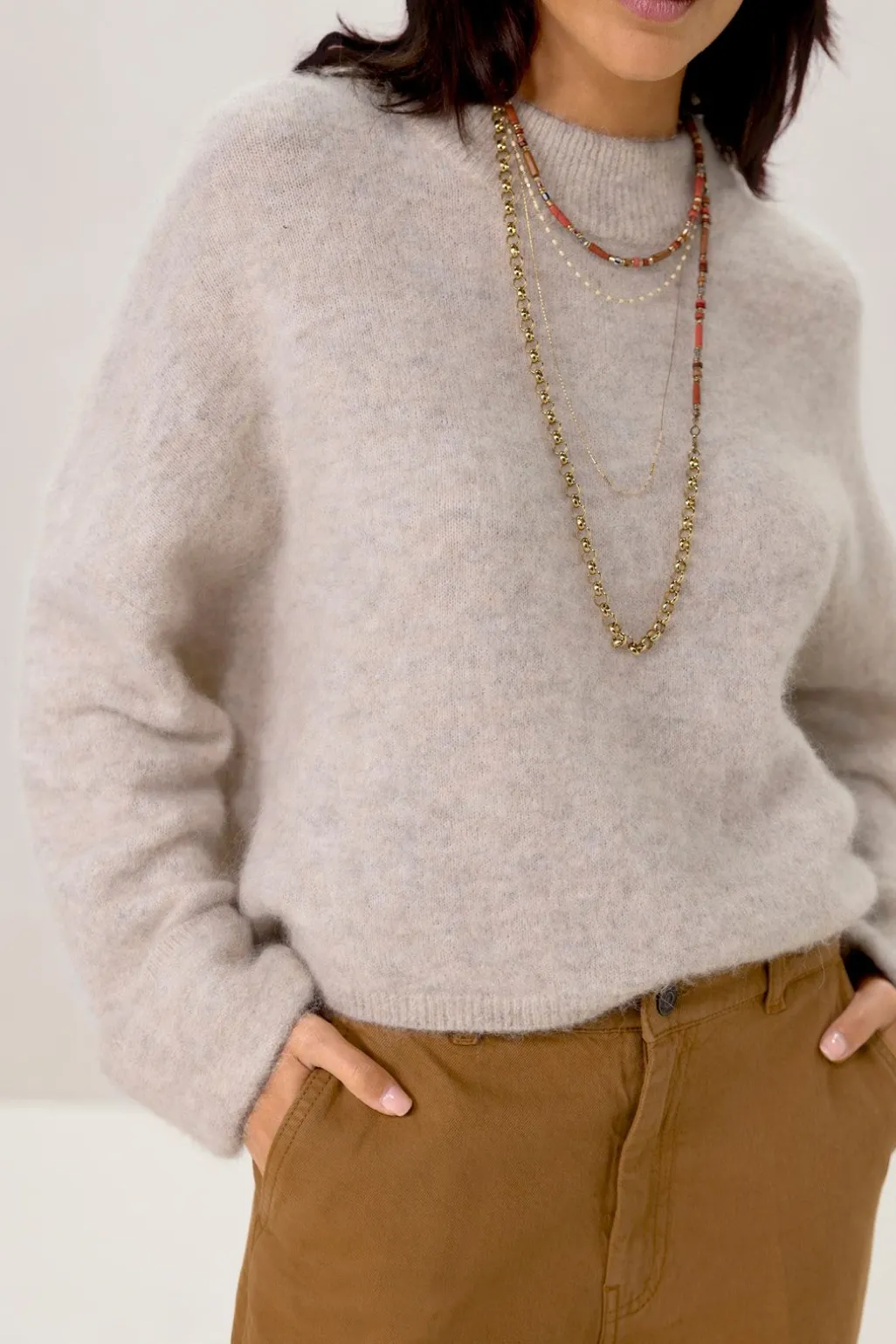 Bruine wide leg jeans