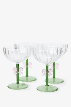 Champagneglazen met roze strikje