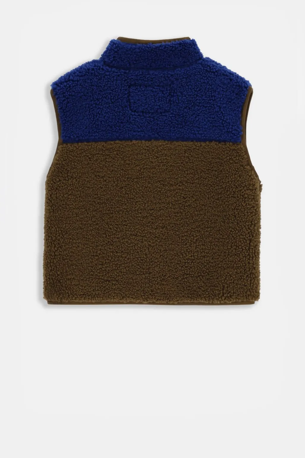 Colourblock teddy gilet
