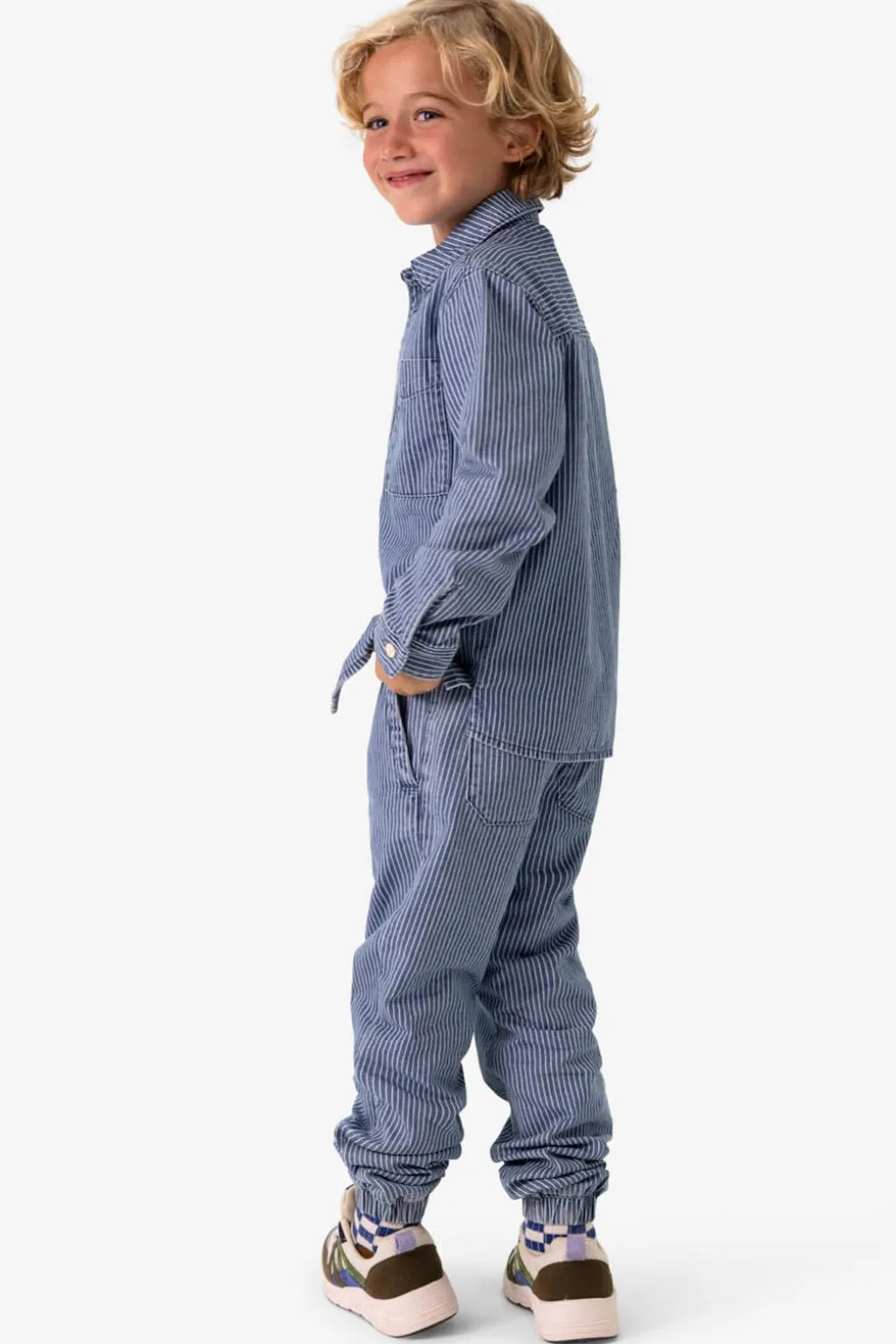 Denim gestreept overhemd