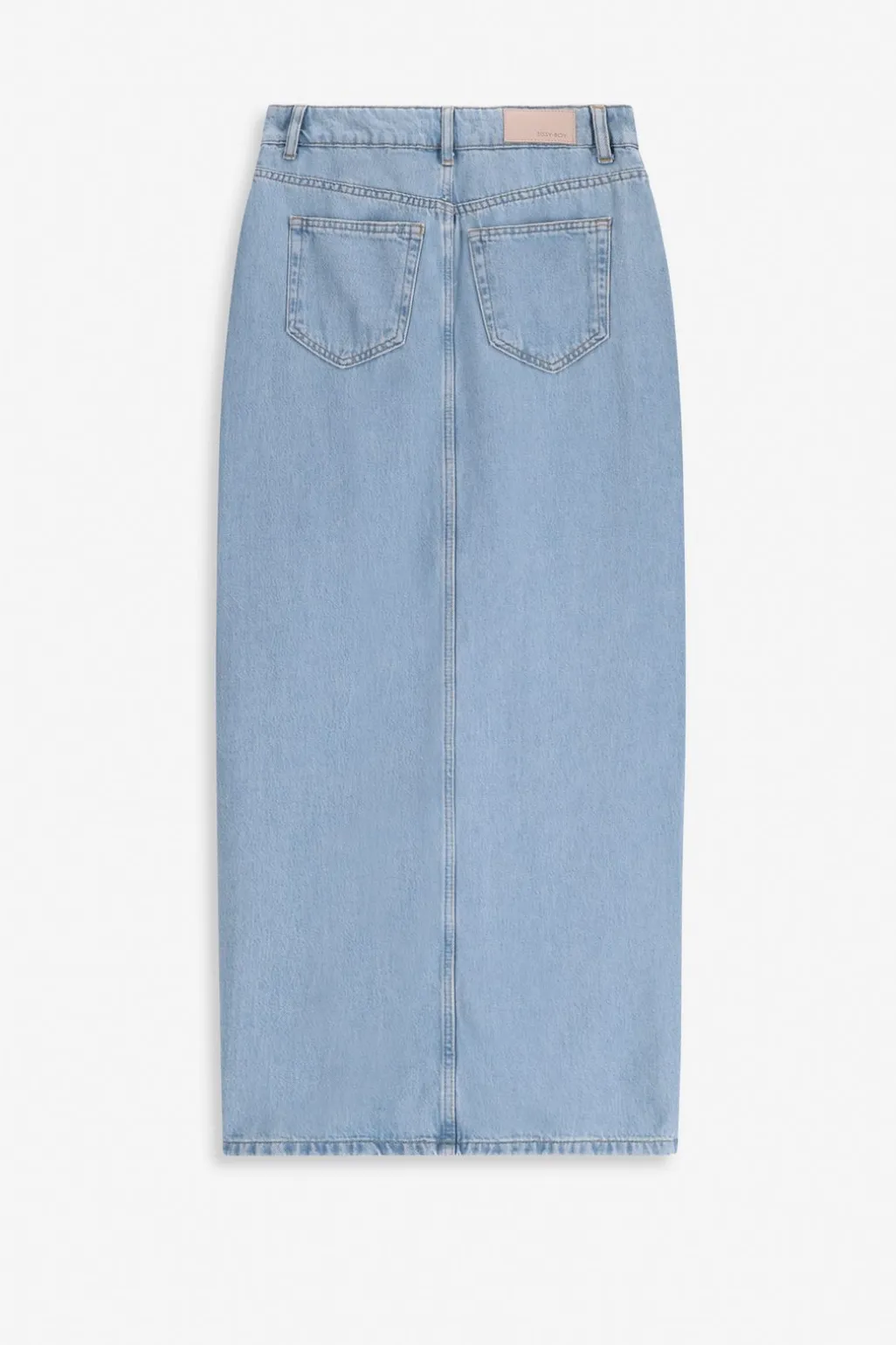 Denim maxi rok met split
