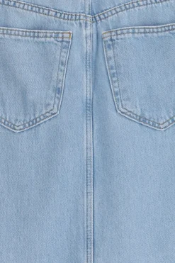 Denim maxi rok met split
