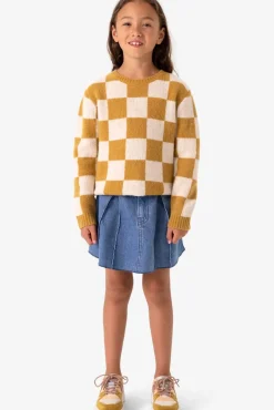 Denim rok met plooien