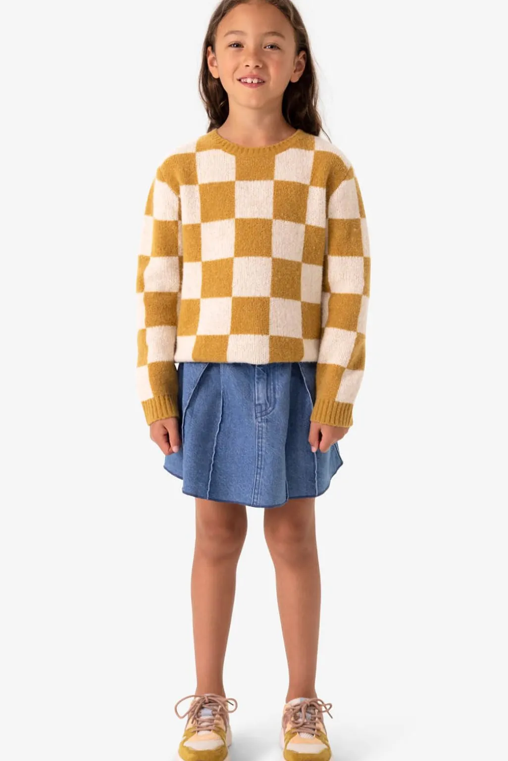 Denim rok met plooien