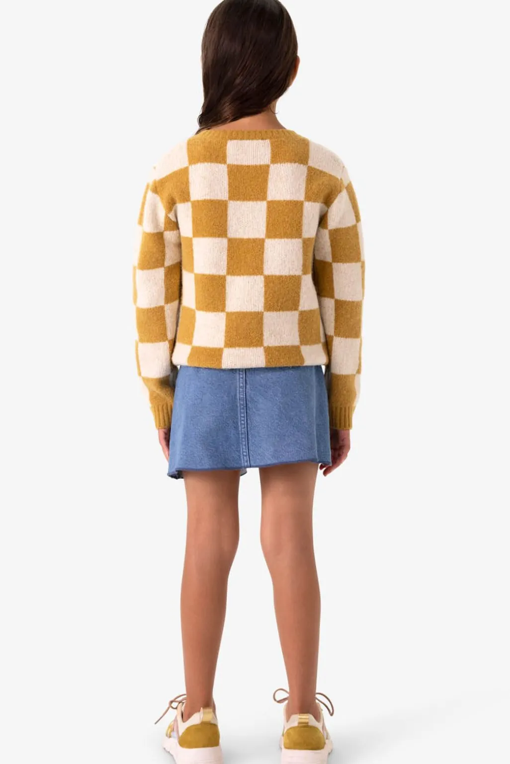 Denim rok met plooien