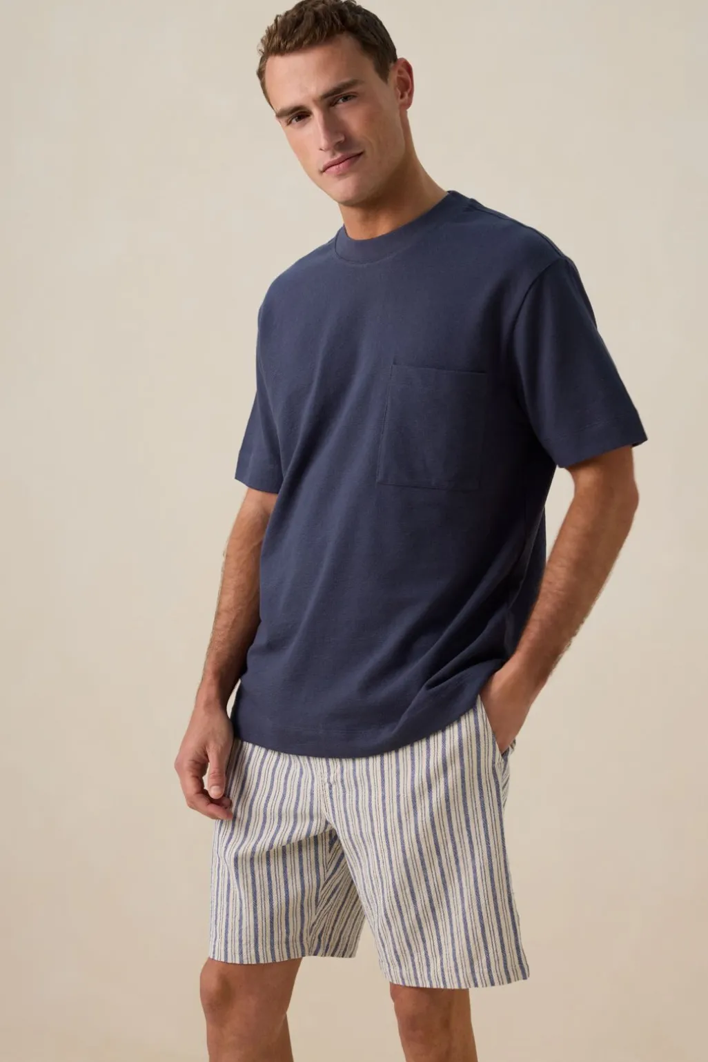 Donkerblauw boxy T-shirt
