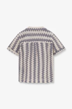 Donkerblauw crochet overhemd