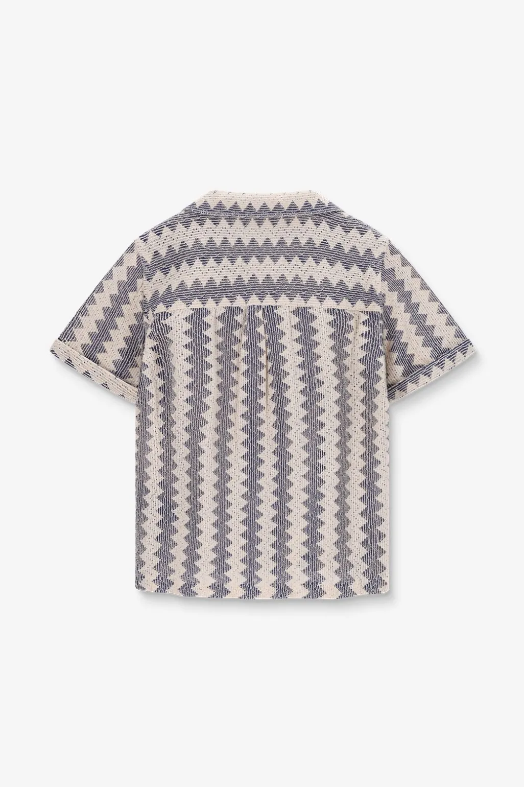 Donkerblauw crochet overhemd