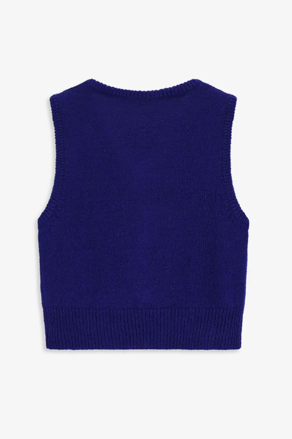 Donkerblauw gebreid gilet