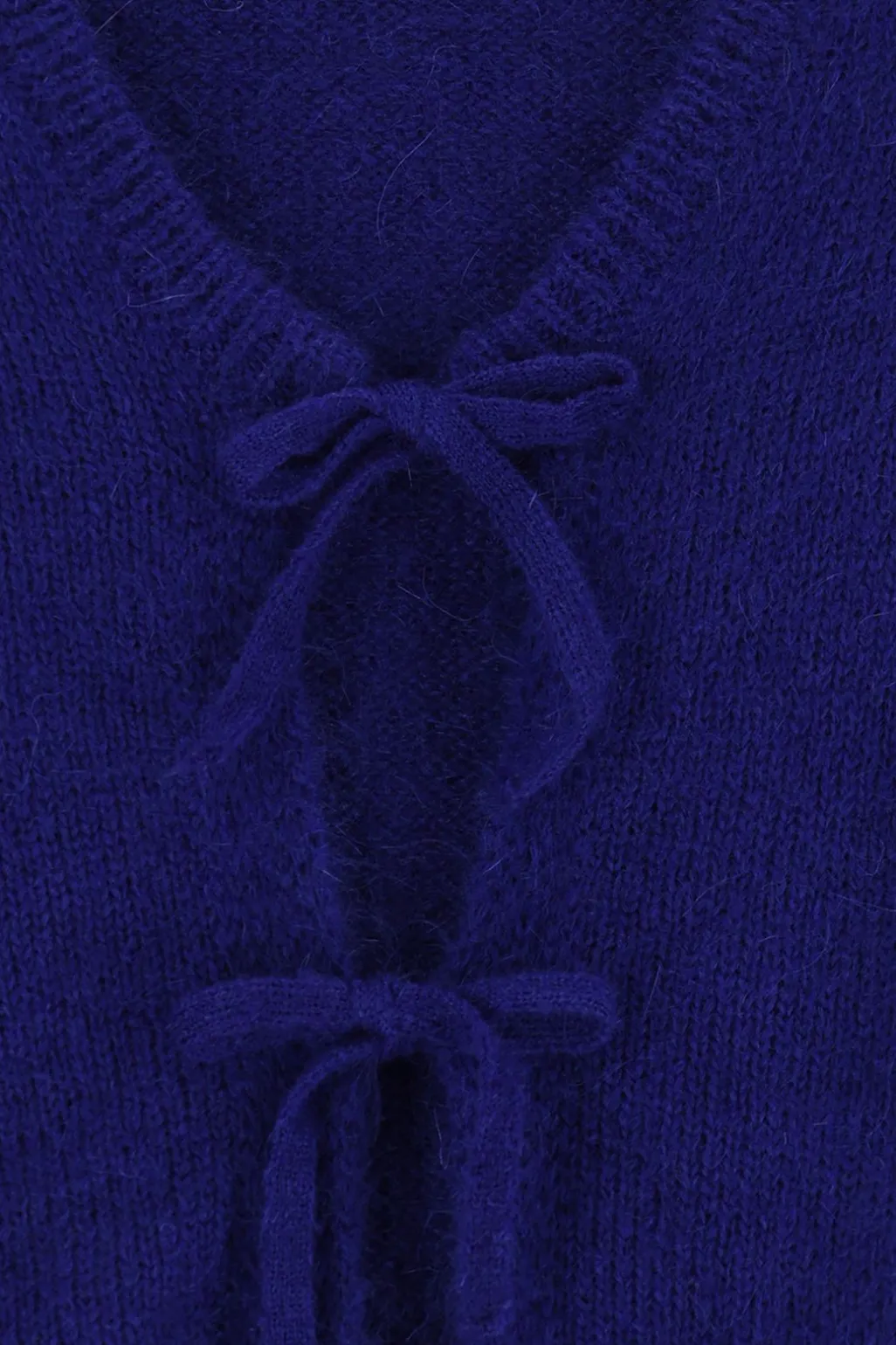 Donkerblauw gebreid gilet