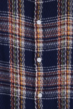 Donkerblauw geruit overhemd