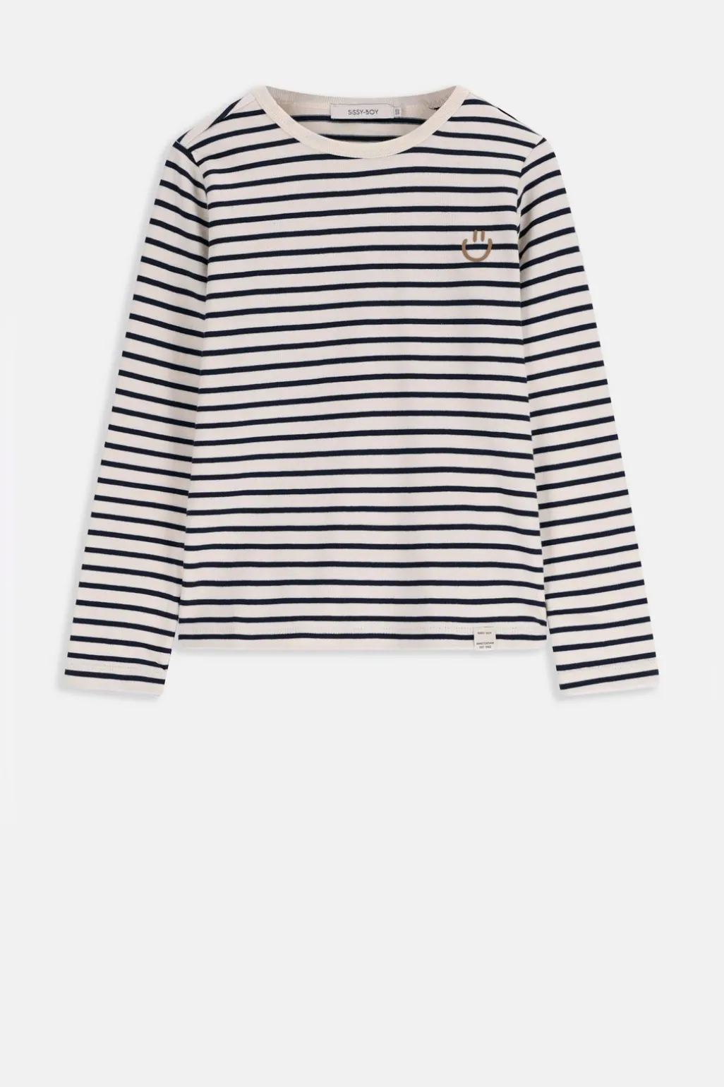 Donkerblauw gestreept T-shirt met lange mouwen