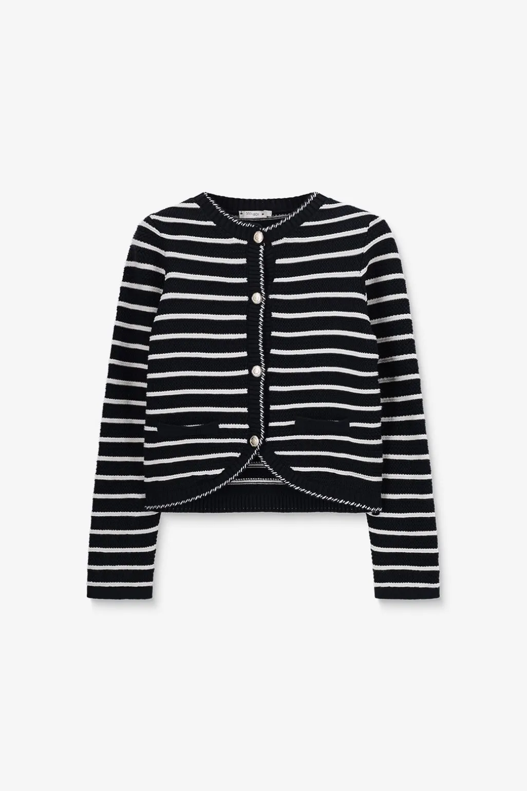 Donkerblauw gestreept vest