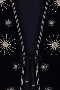 Donkerblauw gilet met embroidery