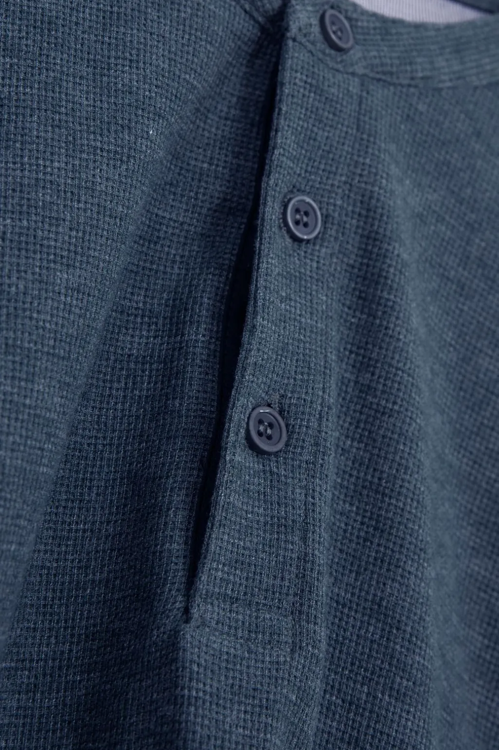 Donkerblauw katoenen henley T-shirt