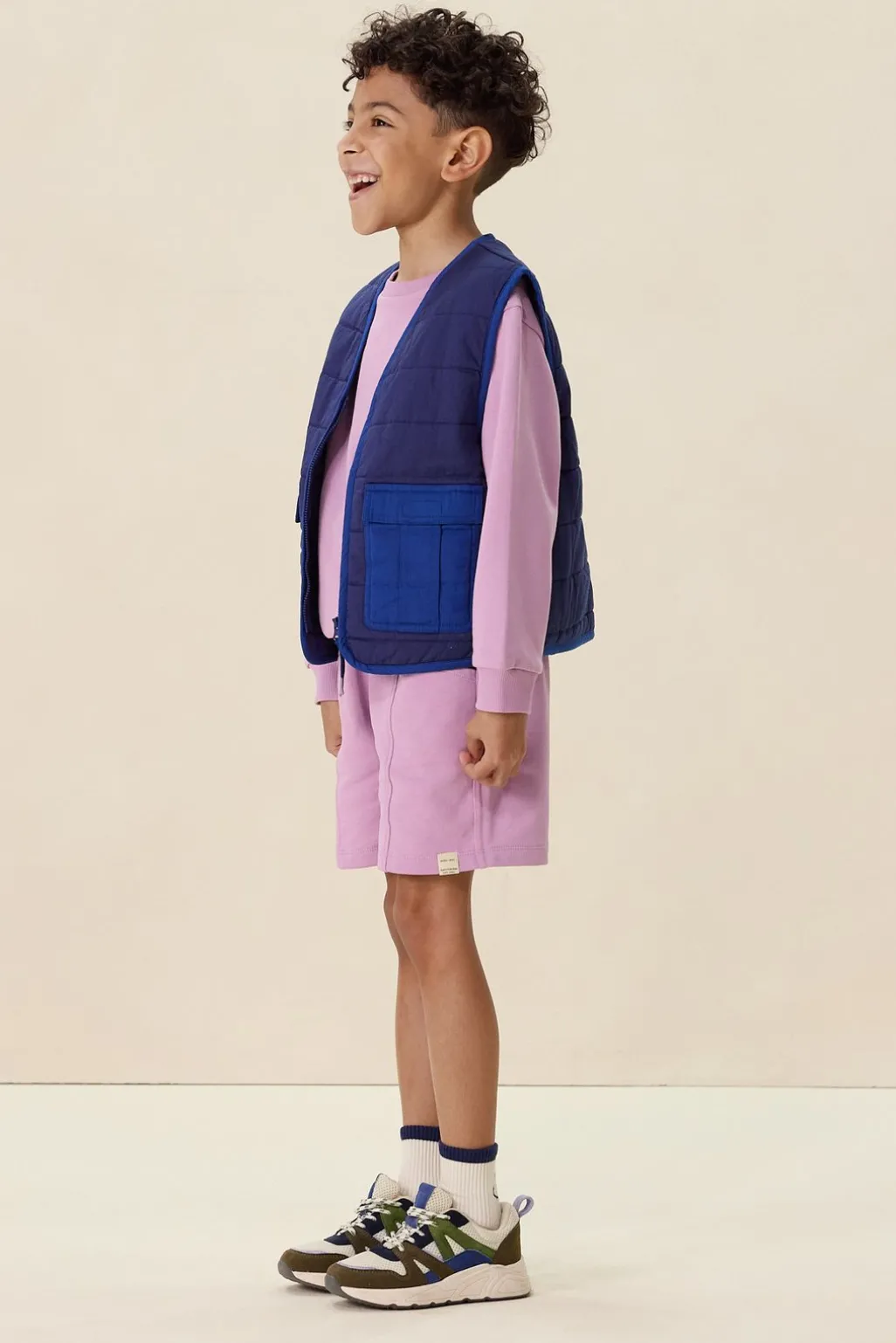 Donkerblauw quilted gilet