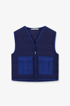 Donkerblauw quilted gilet