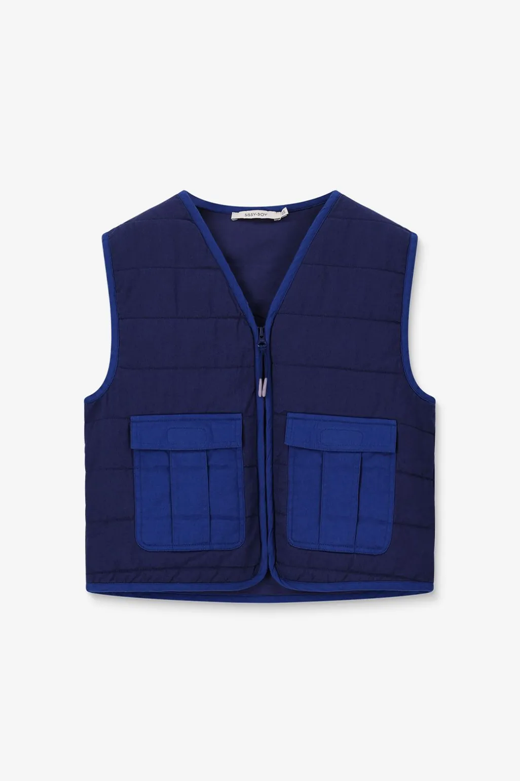 Donkerblauw quilted gilet