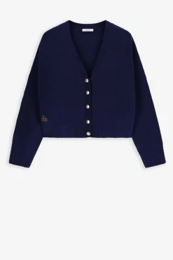 Donkerblauw vest met gouden knopen