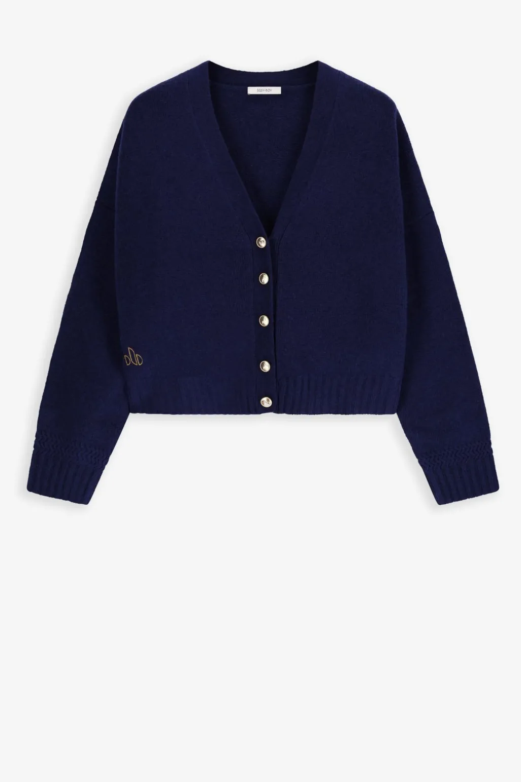 Donkerblauw vest met gouden knopen