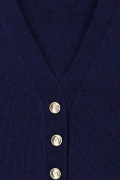 Donkerblauw vest met gouden knopen