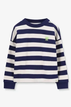 Donkerblauwe gestreepte sweater