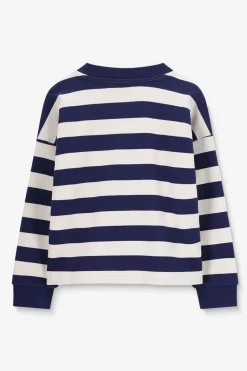 Donkerblauwe gestreepte sweater