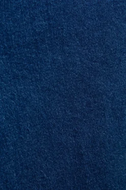 Donkerblauwe high waist wide leg jeans met rits