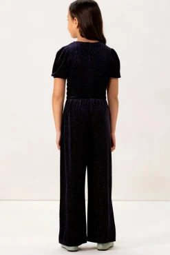Donkerblauwe jumpsuit met glitters
