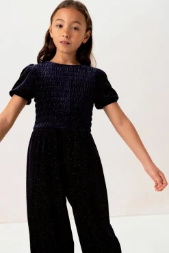 Donkerblauwe jumpsuit met glitters