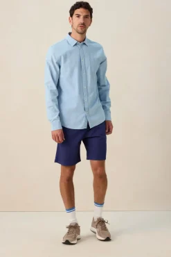 Donkerblauwe linnen short