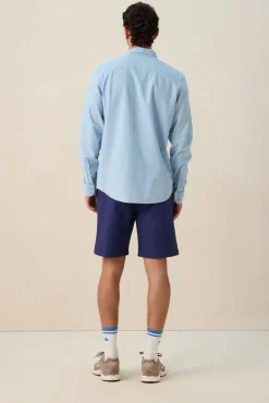 Donkerblauwe linnen short