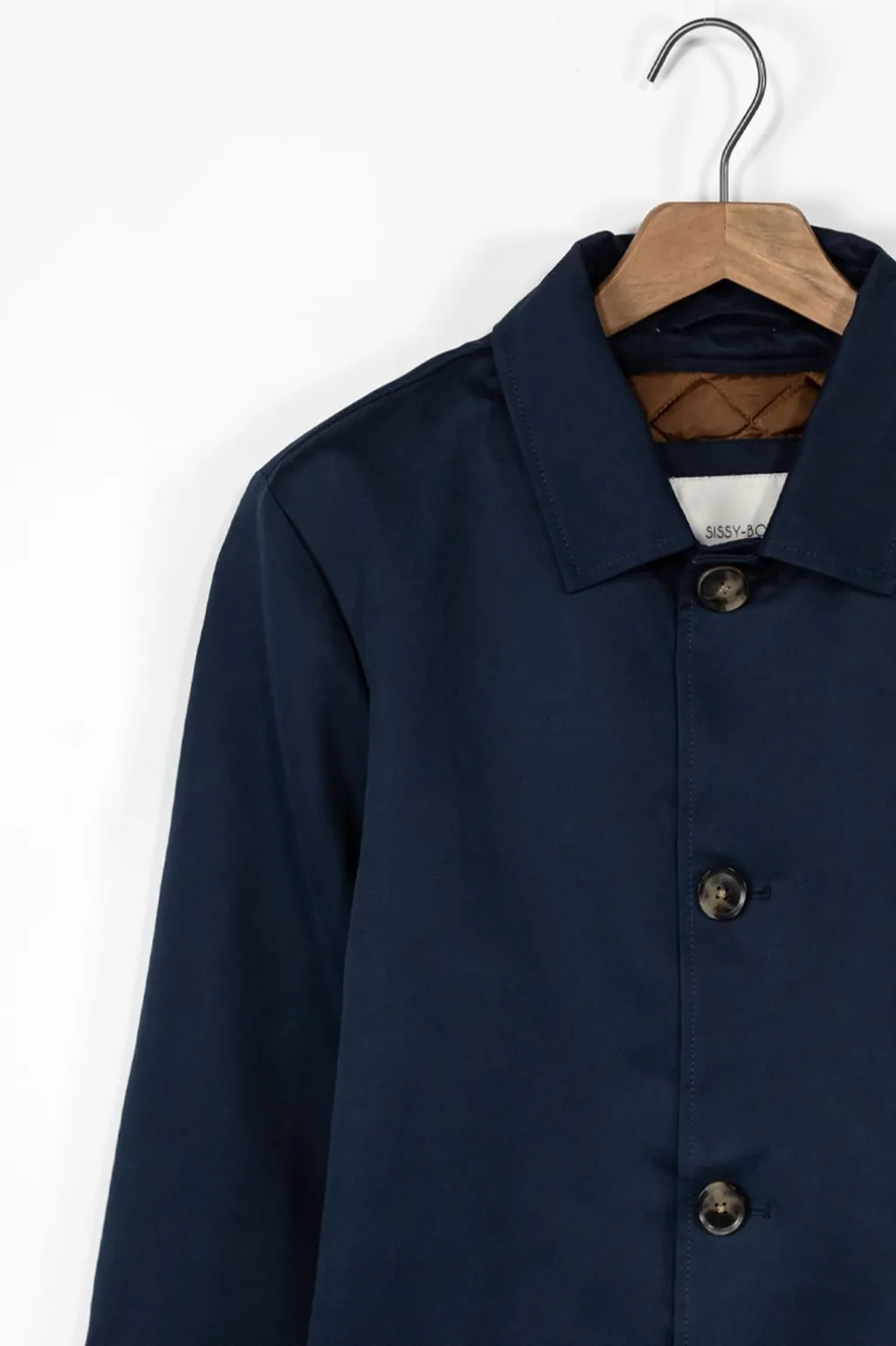 Donkerblauwe Mackintosh jas