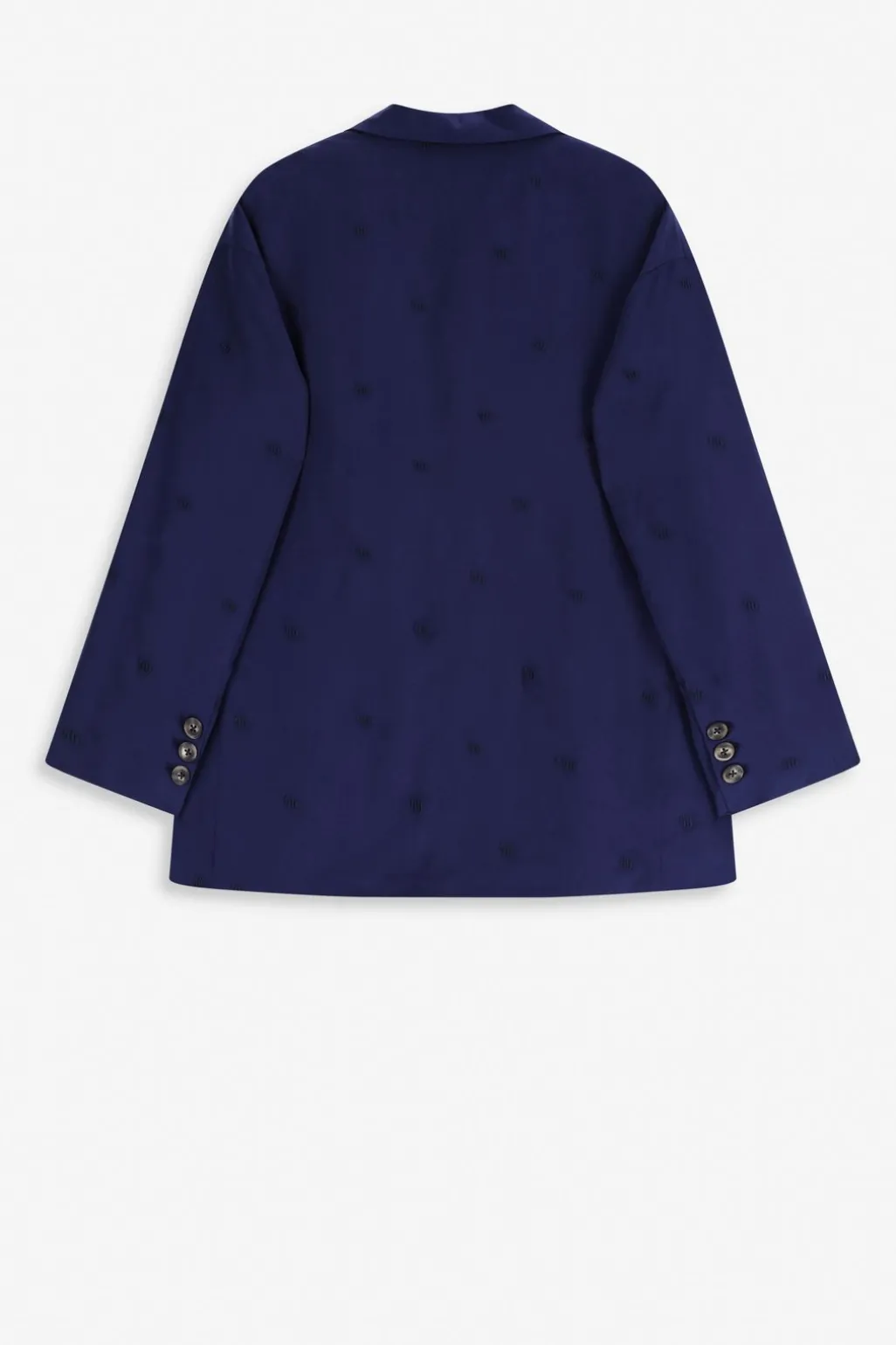 Donkerblauwe oversized blazer met embroidery