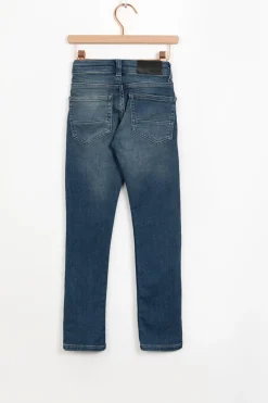 Donkerblauwe slim fit jog jeans