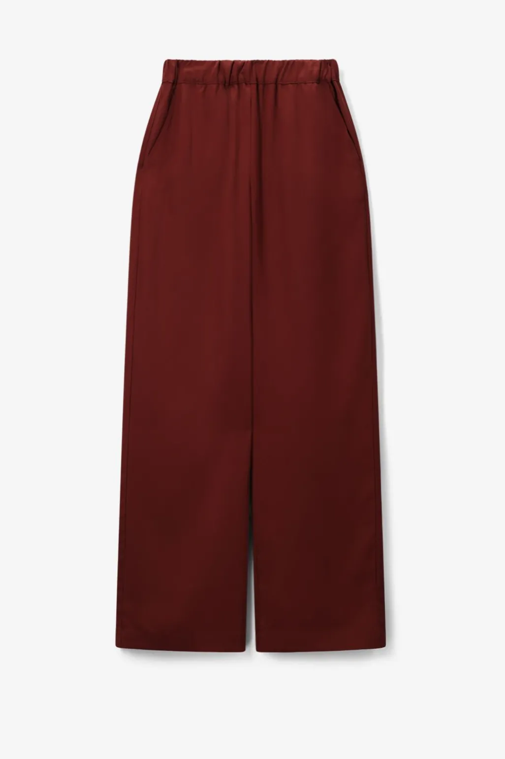 Donkerbruine high waist wide leg broek