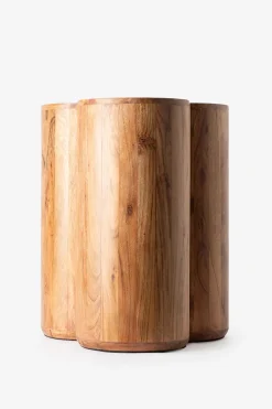 Donkerbruine houten bijzettafel scallop