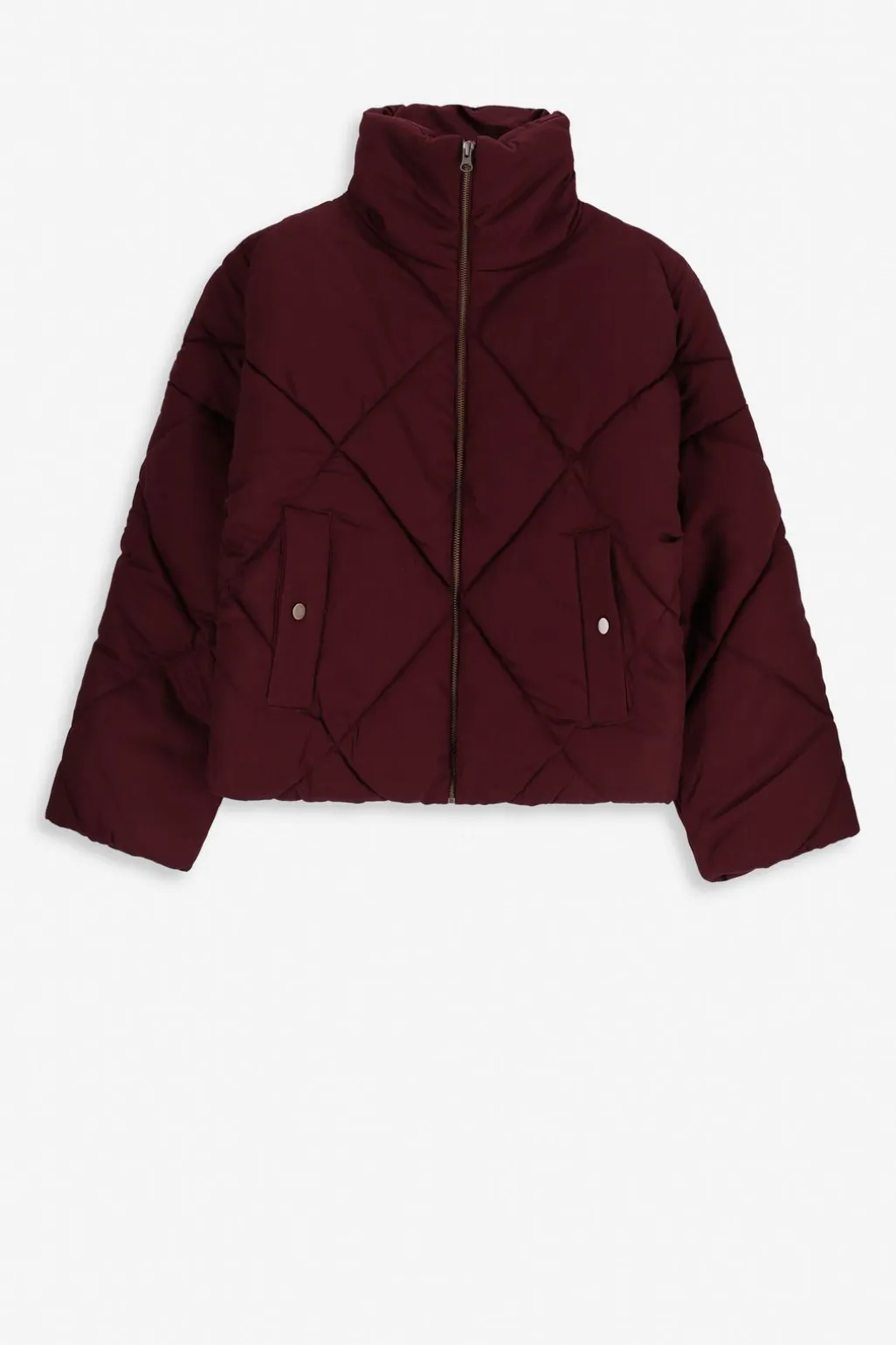 Donkerbruine korte quilted jas