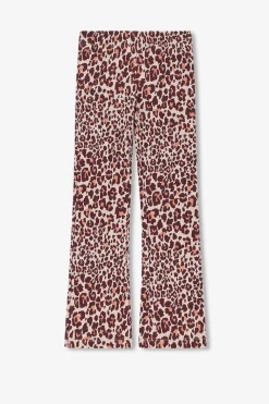 Donkerbruine legging met leopard print