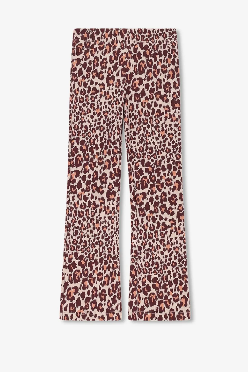 Donkerbruine legging met leopard print