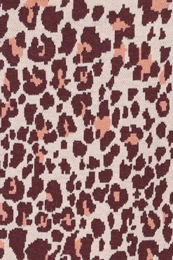 Donkerbruine legging met leopard print