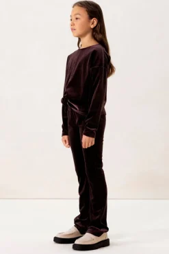 Donkerbruine longsleeve met knoopdetail