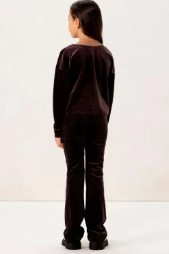 Donkerbruine longsleeve met knoopdetail