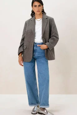 Donkerbruine oversized blazer