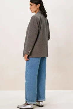 Donkerbruine oversized blazer