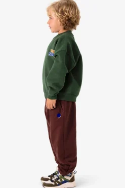 Donkerbruine sweatpants met embroidery